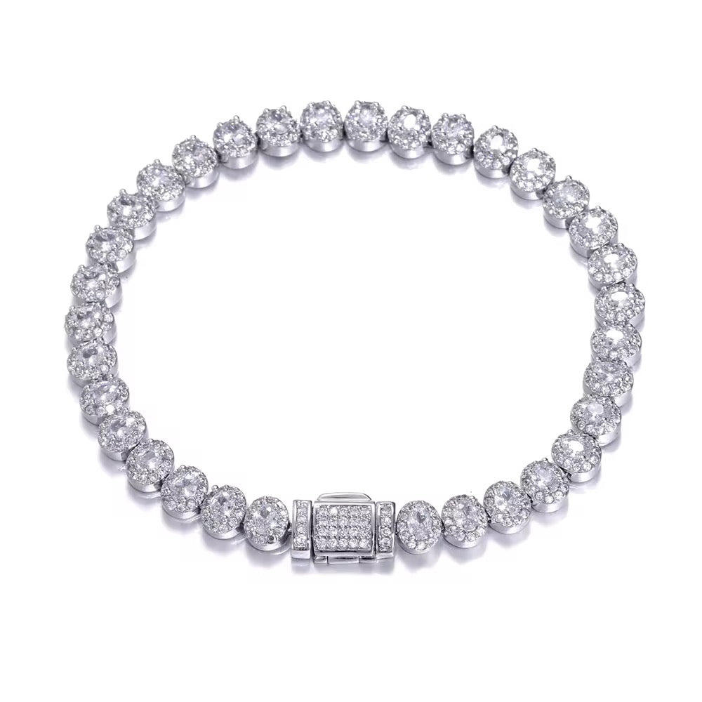 Clustered Oval Tennis Bracelet