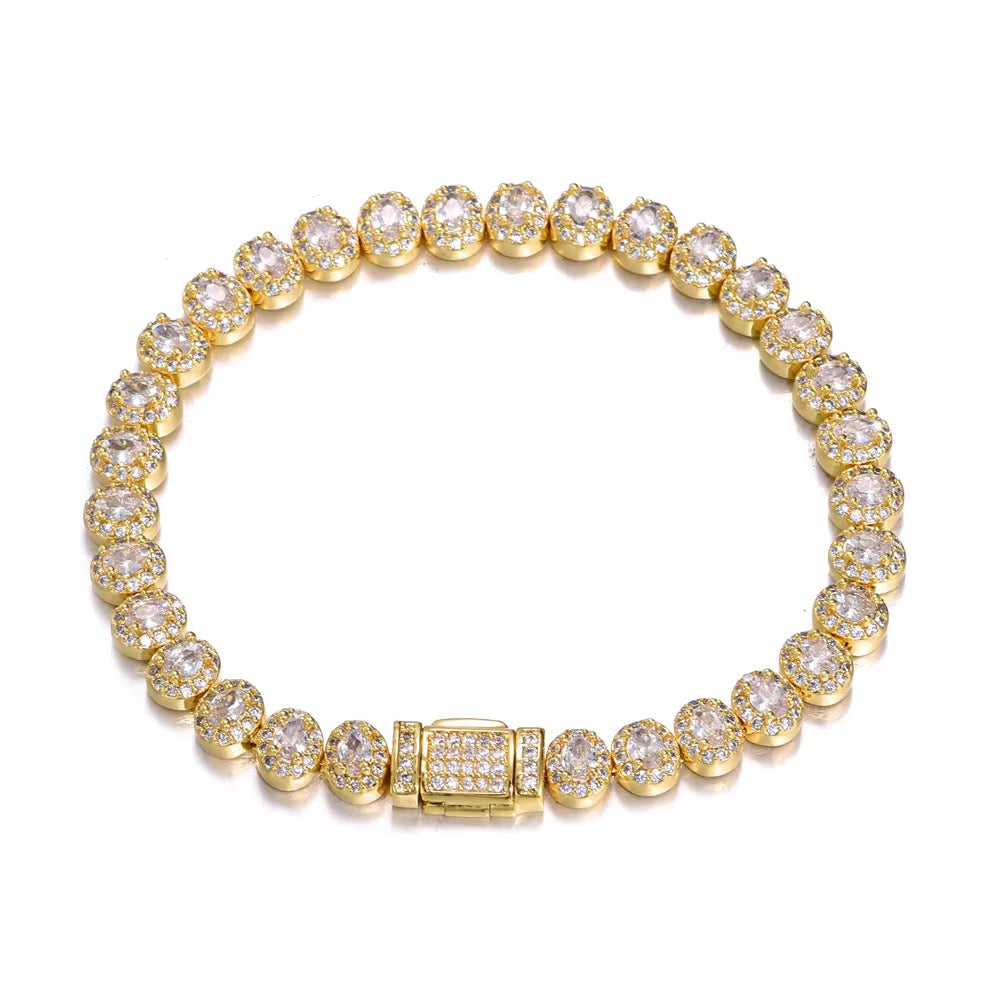 Clustered Oval Tennis Bracelet