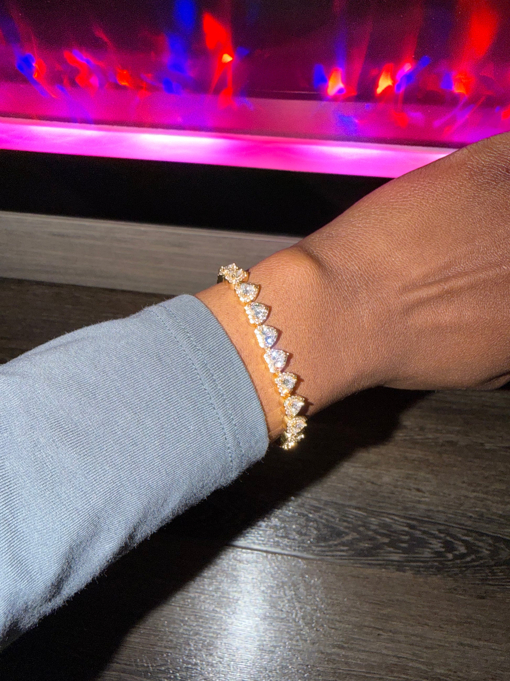 Heart Tennis Bracelet - Gold | Silver