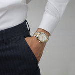 Mother of Pearl Watch mixed metal, Two Tone worn by male 38mm 