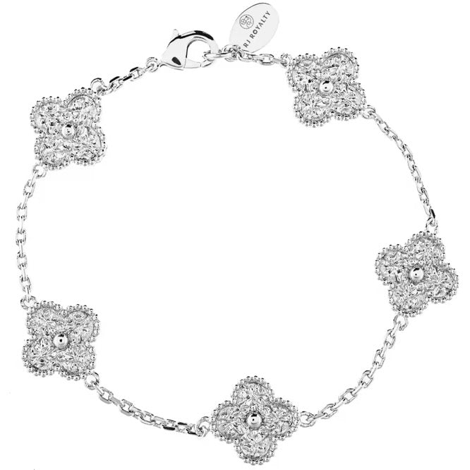 silver clover style bracelet 