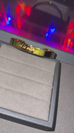 Gold engraved God is with you Faith bracelet 