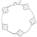 white mother of pearl silver bracelet